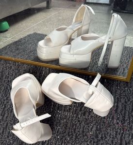 Korean Platform White Heels