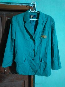 Offer prices,Length 28half,Teal Embroidered Blazer