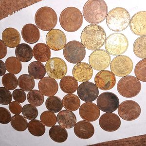 53 coins in assorted EURO cent