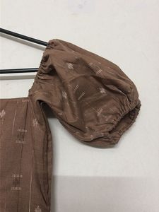 Brown Puff Sleeve Dress