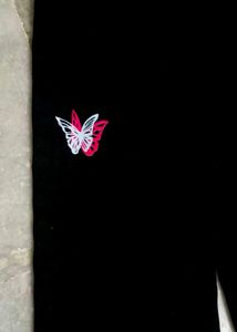 Black Palazzos with Butterfly Embroidery