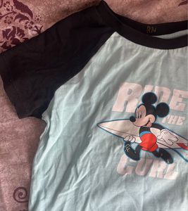 Disney Mickey Mouse "Ride the Curl" Crop Top