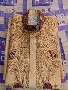 Bengali style Embroidered tussar Silk Kurta