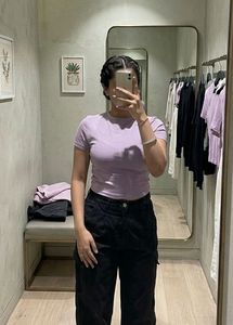 Westside Lavender Fitted Crop Top