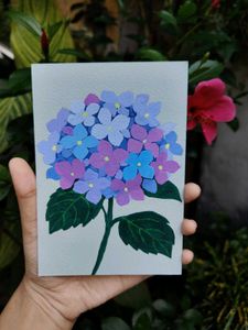 💜 Handmade Hydrangea Mini Painting