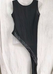 5206. Asymmetrical Black Tunic Top