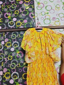 Vibrant Yellow Embellished Ethnic Gown