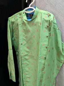 Men's Green Printed Kurta