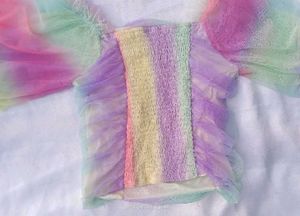 New Multi Colour  Crop Top ( Soft Net)