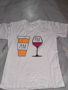 Funny AM/PM Coffee &amp; Wine Graphic Tee