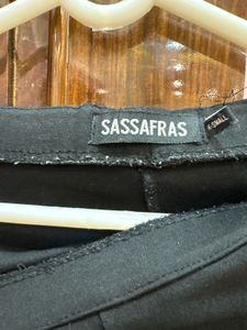 Black Flare Pants with Slits