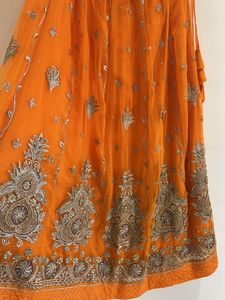 Beautiful Orange Embroidered Lehenga Skirt