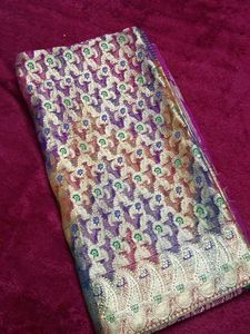 Pure Banarasi-Style Multi-Shade Zari Saree