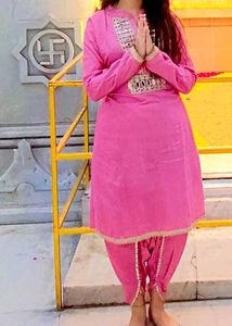 Pink Dhoti Pants with Sequins