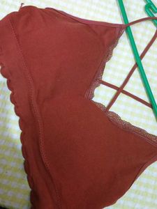 Chic Trim Bra Top - Burnt Orange