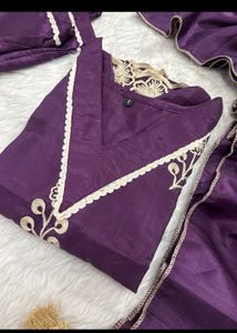 Combo of two Purple Embroidered Kurta Set