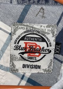 Men's Blue Plaid Long Sleeve Shirt