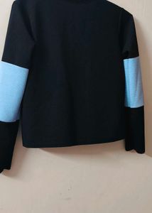 Stylish Black &amp; Blue Striped Top