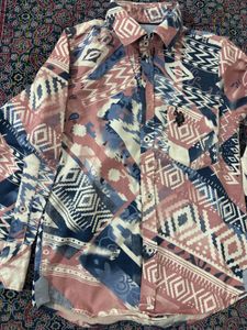 Kids Geometric Print Button-Up Shirt