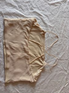 Nike-Ribbed Spaghetti Strap Crop Top