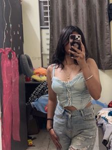 (50%Off😍) sale live Denim corset Top