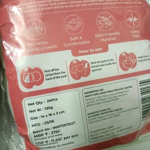 Underarm Sweat Pads - 24 Pack