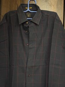 Men's Navy Plaid Button-Down Shirt