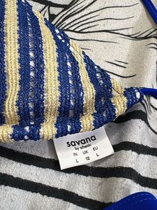 Striped Bikini Set with Pants