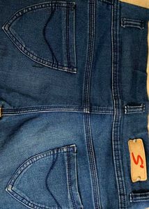 High-Waisted Striped Jeans