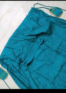 Boho Teal Maxi Skirt with Tassels