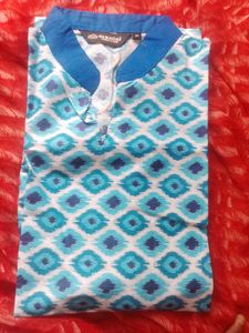 Blue Diamond Print Kurta