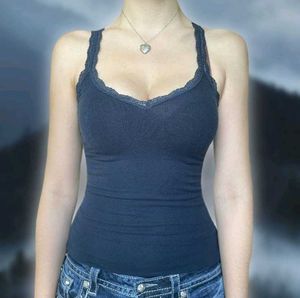 ⟡.· twilight core navy lace cami 🕸️✧