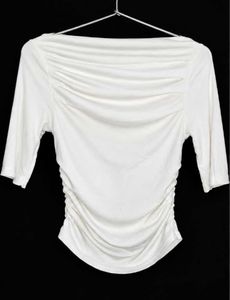 Chic Ruched White Top