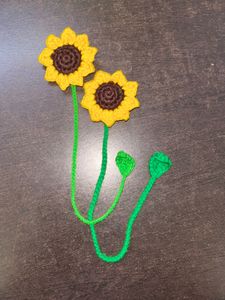 Handmade Crochet Sunflower Bookmarks