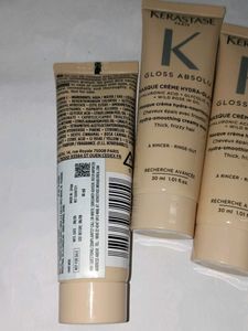3 × Kerastase Gloss Absolu Hair Mask Trio