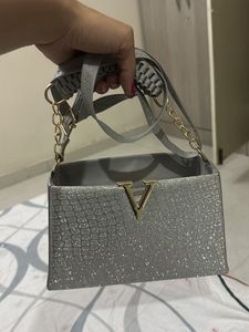 Sparkly Grey Clutch Bag