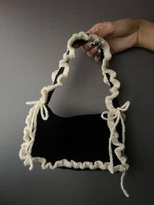The Coquette Ruffle Crochet Shoulder Bag