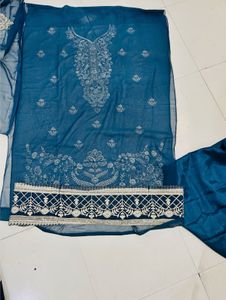 Elegant Teal Embroidered Salwar Suit