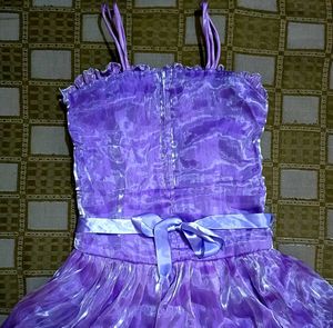 Enchanting Purple Ruffled Dress with Shrug