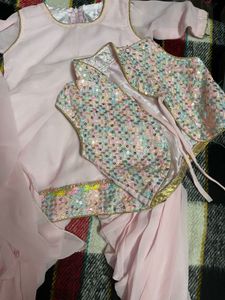 Pink Girls Salwar Kameez with Vest