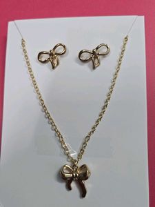 Offer _ Bow Necklace and Earrings Set