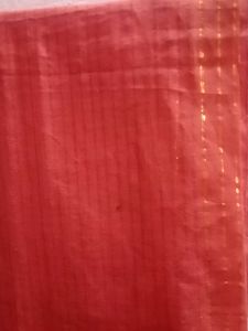 Coral Dupatta with Gold Accents