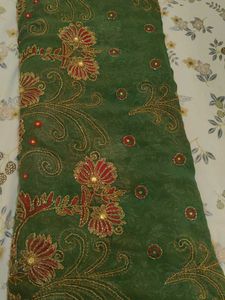 Embroidered Green Saree with Sequins