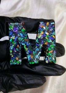 Resin Letter M Keychain