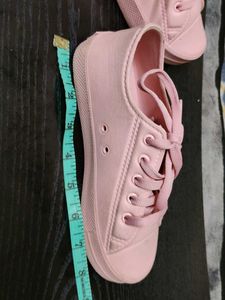 Cute Pink Lace-Up Sneakers
