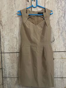 Elegant Tan Sleeveless Dress