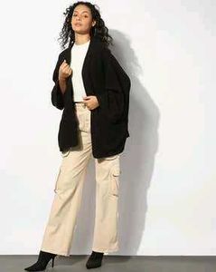 Azorte Black Oversized Shrug