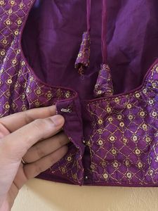 sequinned purple top