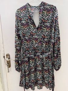 Chic Floral Print Long Sleeve Dress