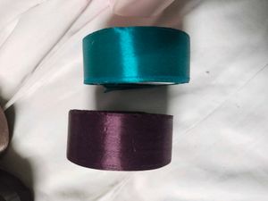 Teal and Purple Satin Ribbon Rolls